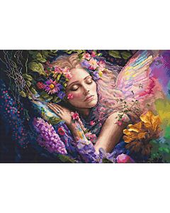 Letistitch borduurpakket bed van bloemen L8081 telpatroon