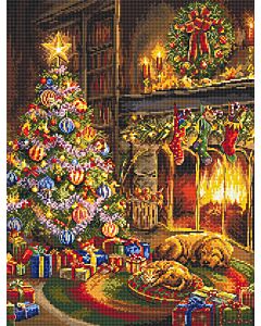 Letistitch borduurpakket knusse kerstavond L8106 telpatroon