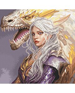 Letistitch borduurpakket Lady and the dragon L8107 telpatroon
