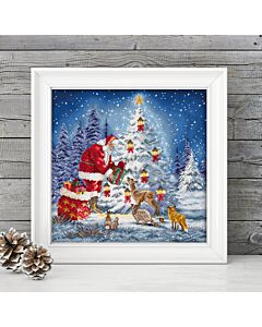 Letistitch borduurpakket Santa and forest friends L8200 telpatroon