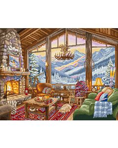 Letistitch borduurpakket 'winter lodge' L9922 telpatroon
