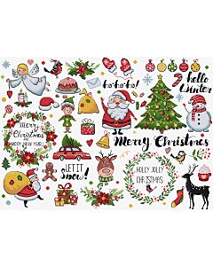 Letistitch borduurpakket 'christmas sampler' L9928 telpatroon