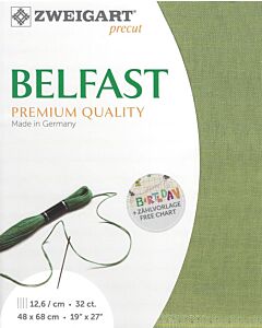 Linnen borduurstof 32 counts kleur 6016 groen kopen van Zweigart Belfast