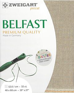 Zweigart linnen borduurstof Belfast 32ounts/12,6 draden per cm kl.53 jute afm. 48x68cm