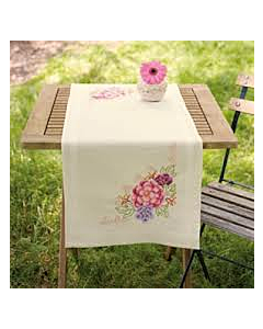 Borduurpakket voorbedrukte loper boeket met bloemen