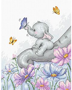 Luca-S borduurpakket olifant met vlinders B1183