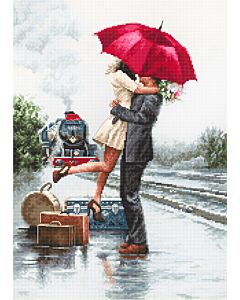 Luca-s borduurpakket Couple on Train Station om te borduren b2369