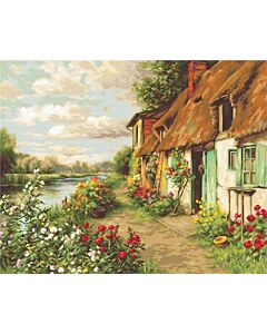 Luca-s borduurpakket landschap langs de rivier te borduren b571