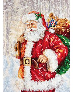 Luca-s borduurpakket kerstman op het dak om te borduren b577