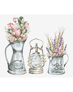 Luca-S borduurpakket lamp met bloemen b7005