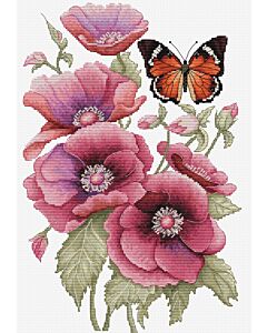 Luca-s borduurpakket fleurige vlinder B7037 telpatroon