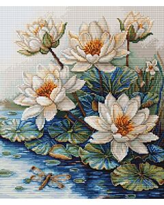 Luca-s borduurpakket Waterlelies B7039 telpatroon