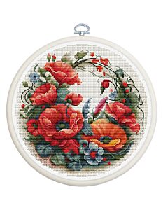 Luca-s borduurpakket Red Poppies BC209