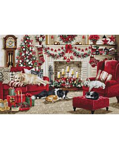 Luca-s borduurpakket Christmas Pets Interior BU5013