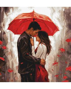 Luca-s borduurpakket romantisch onder de paraplu BU5047 telpatroon