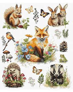 Luca-s borduurpakket bosdieren BU5057 telpatroon