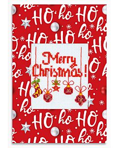 Luca-s borduurpakket kerstkaart 'Merry Christmas' SP108 telpatroon (excl. envelop)