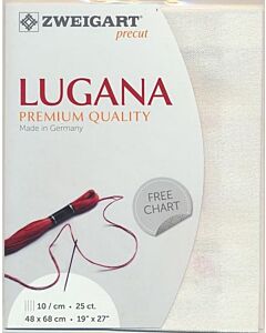 Borduurstof Lugana 25ct/10 draadjes per cm van Zweigart beige met glitter 11 48x68cm