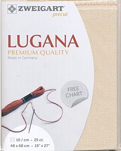 Borduurstof Lugana 25ct/10 draadjes per cm van Zweigart beige 264 afm 48x68cm