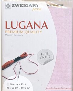 Borduurstof Lugana 25ct/10 draadjes per cm van Zweigart licht roze 443 afm 48x68cm