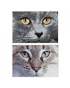 2 Borduurpakketten poezen luna en jack van Thea Gouverneur 541