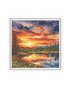 RTO borduurpakket bootje met de zonsondergang M1030 telpatroon