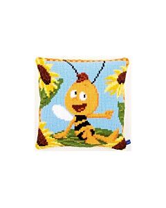 Voorbedrukt kruissteekkussen  Willy de bij op zonnebloem II van studio 100 vervaco pn-0154468