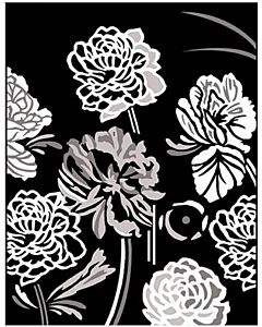 Voorbedrukt canvas/stramien black grey white 1 om te borduren van Margot  