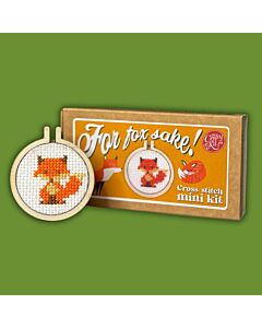 Crafty Mini Kit borduurpakket matchbox vos MB-017 incl. kleine borduurring & sleutelhangertje
