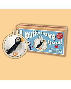 Crafty Mini Kit borduurpakket matchbox papegaaiduiker MB-053 incl. kleine borduurring & sleutelhangertje
