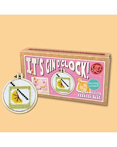 Crafty Mini Kit borduurpakket matchbox gin tonic MB-067 incl. kleine borduurring & sleutelhangertje