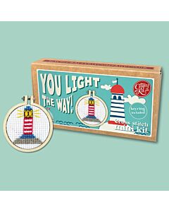 Crafty Mini Kit borduurpakket matchbox vuurtoren MB-074 incl. kleine borduurring & sleutelhangertje