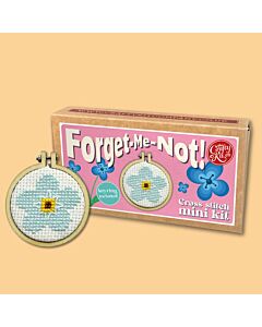 Crafty Mini Kit borduurpakket matchbox vergeet-me-niet MB-078 incl. kleine borduurring & sleutelhangertje
