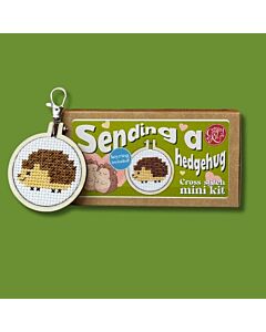 Crafty Mini Kit borduurpakket matchbox egel MB-128 incl. kleine borduurring & sleutelhangertje