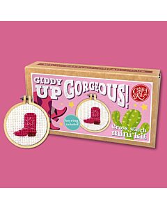 Crafty Mini Kit borduurpakket matchbox cowboy laars MB-139 incl. kleine borduurring & sleutelhangertje