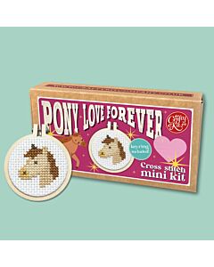 Crafty Mini Kit borduurpakket matchbox paard MB-189 incl. kleine borduurring & sleutelhangertje
