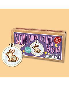 Crafty Mini Kit borduurpakket matchbox rood hart MB-004 incl. kleine borduurring & sleutelhangertje