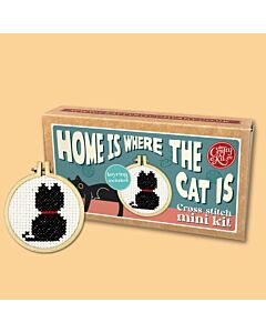 Crafty Mini Kit borduurpakket matchbox katten poot MB-207 incl. kleine borduurring & sleutelhangertje