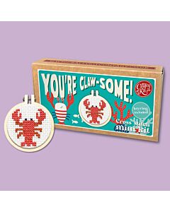 Crafty Mini Kit borduurpakket matchbox kreeft MB-216 incl. kleine borduurring & sleutelhangertje