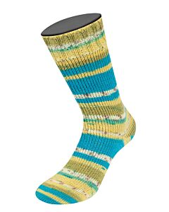 Lana Grossa Meilenweit Aktion kl.2994 (paars/roze/blauw/oranje) 4-draads sokkenwol