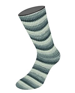Lana Grossa Meilenweit Aktion kl.3011 (crème/grijs/groen/blauw) 4-draads sokkenwol