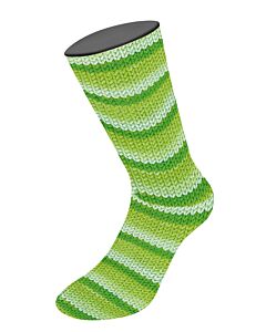 Lana Grossa Meilenweit Aktion kl.3011 (crème/grijs/groen/blauw) 4-draads sokkenwol