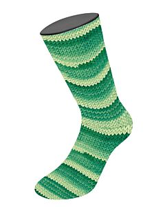 Lana Grossa Meilenweit Aktion kl.3011 (crème/grijs/groen/blauw) 4-draads sokkenwol