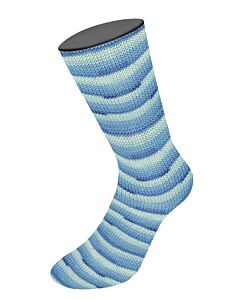 Lana Grossa Meilenweit Aktion kl.3011 (crème/grijs/groen/blauw) 4-draads sokkenwol