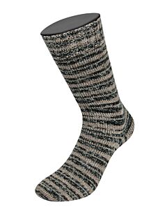 Lana Grossa Meilenweit Alpaca kl.2303 (zwart/grijs/bruin) 4-draads sokkenwol 