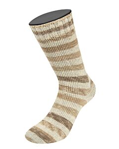 Lana Grossa Meilenweit Alpaca kl.2305 (ecru/grijs/bruin mix) 4-draads sokkenwol 