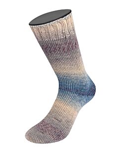 Lana Grossa Meilenweit Alpaca Print kl.2201 (paars/roze/beige/strogeel) sokkenwol 