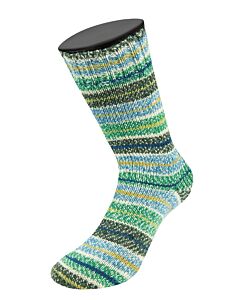 Lana Grossa Meilenweit Cashmere Mezzo kleur 4201 (wit/groen/blauw) sokkenwol