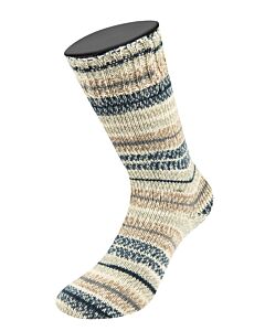 Lana Grossa Meilenweit Cashmere Mezzo kleur 4203 (wit/grijs/beige/blauw) sokkenwol
