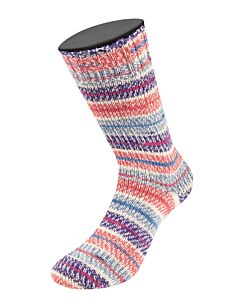Lana Grossa Meilenweit Cashmere Mezzo kleur 4203 (wit/grijs/beige/blauw) sokkenwol